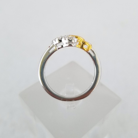 Sterling & 18k Hearts Ring - Picture 3 of 8